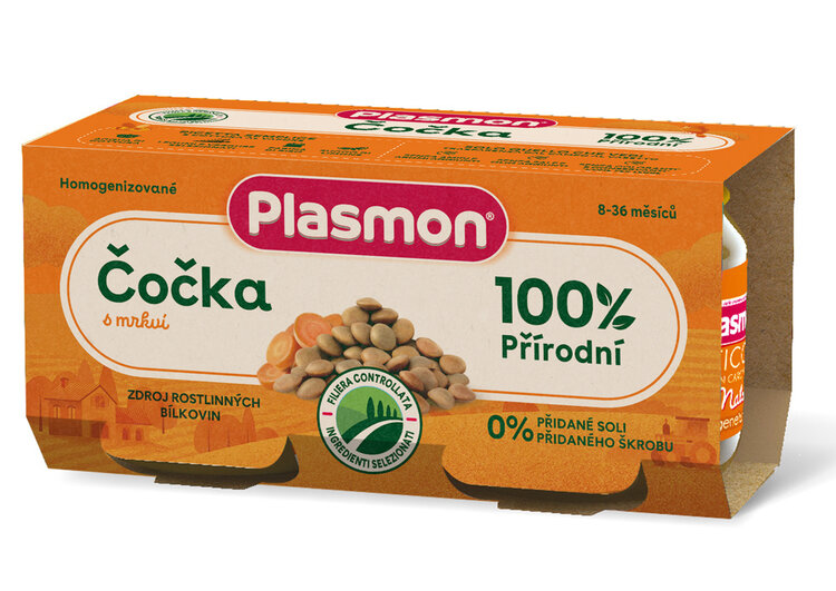 PLASMON Příkrm bezlepkový zeleninový s čočkou a mrkví 2x80g