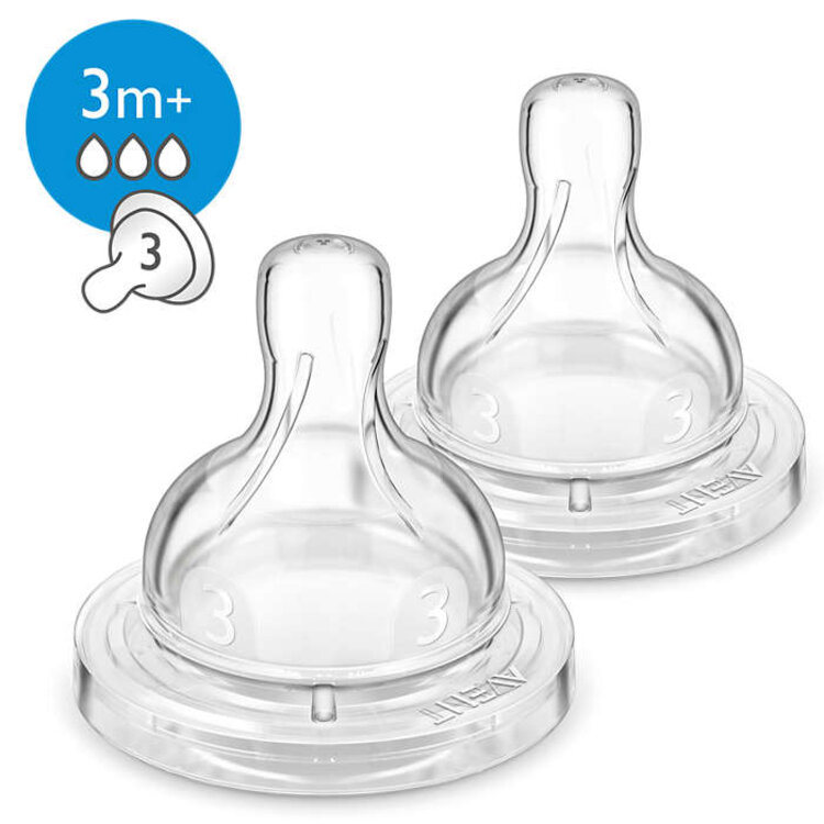 Philips Avent Dudlík Anti-colic/Classic+ 3 střední průtok 3m+ 2 ks