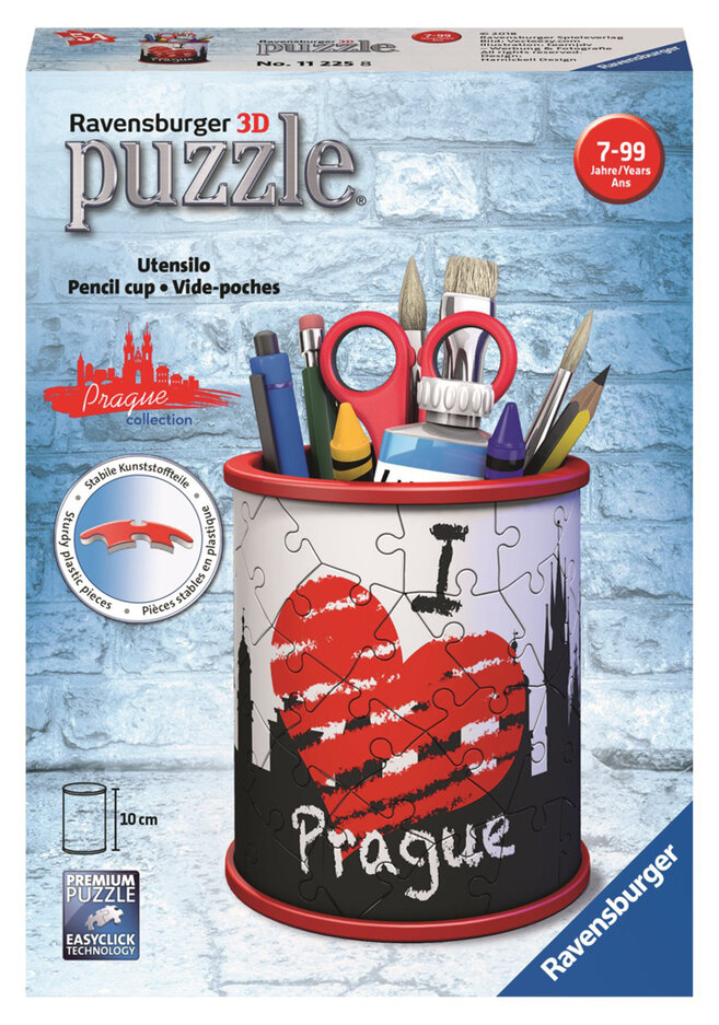 RAVENSBURGER Stojan na tužky I love Prague 54 dílků 3D