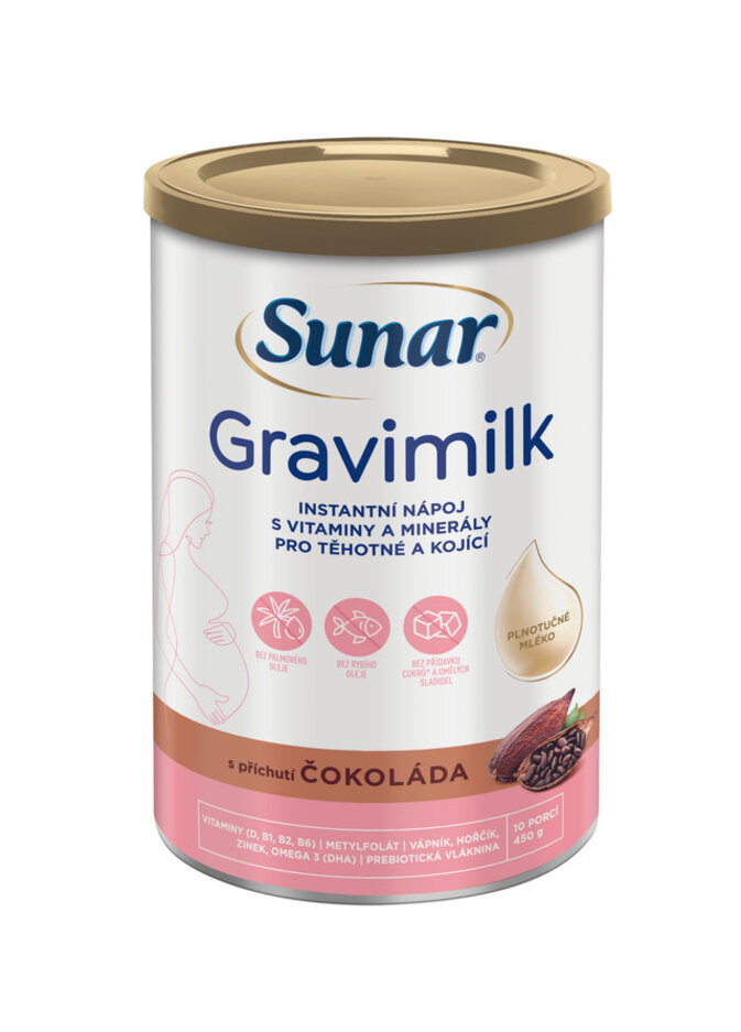 SUNAR Gravimilk s příchutí čokoláda 450g