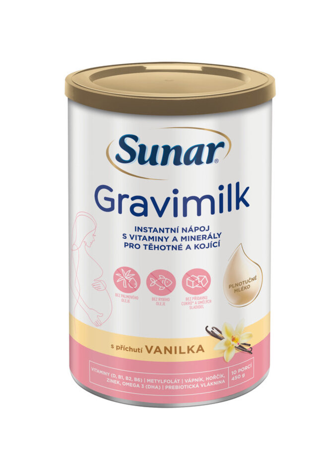 SUNAR Gravimilk s příchutí vanilka 450g