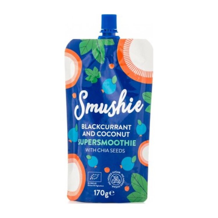 Salvest Smushie BIO Ovocné smoothie s černým rybízem kokosovým mlékem a chia semínky 170g