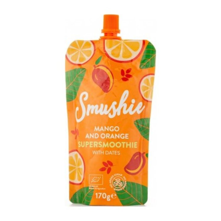 Salvest Smushie BIO Ovocné smoothie s mangem pomerančem a datlemi 170 g