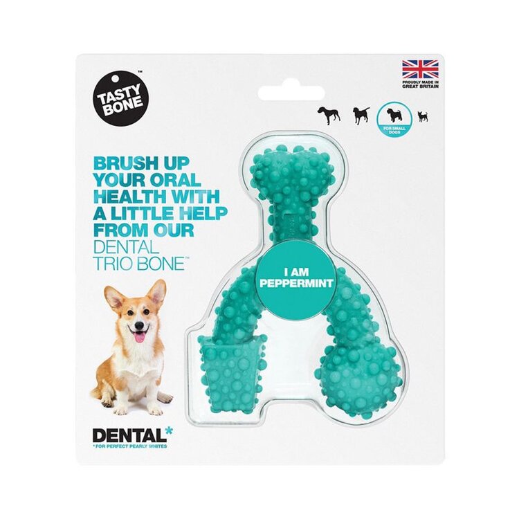 TASTY BONE Dental trio kostička nylonová pro malé psy - Peppermint