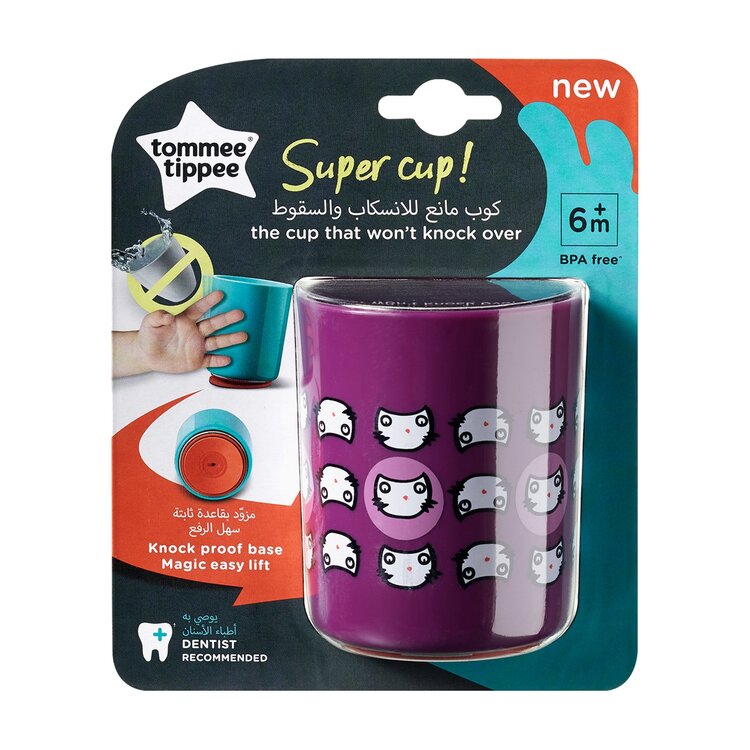 TOMMEE TIPPEE Hrnek stabilní Super Cup 190 ml 6m+ fialový