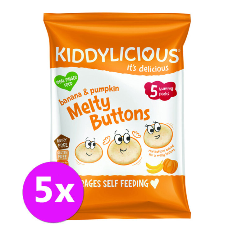 5x KIDDYLICIOUS Knoflíčky ovocno-zeleninové Banán s dýní 6 g