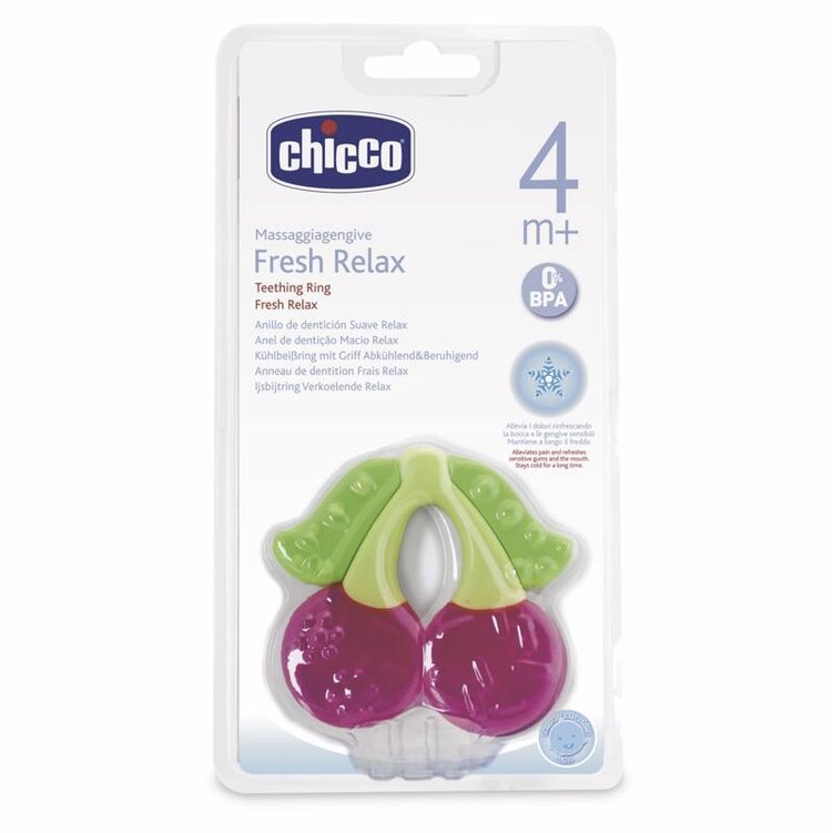 CHICCO Kousátko chladící gel cherry 4m+