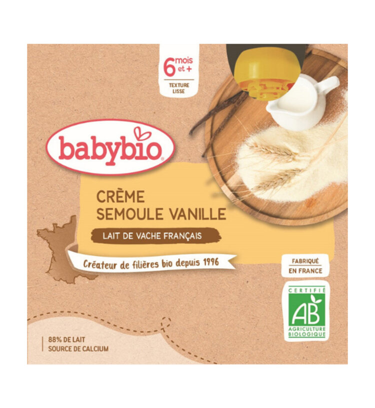 EXP: 16.08.2023 BABYBIO Kapsička krém vanilka krupička 4x 85 g