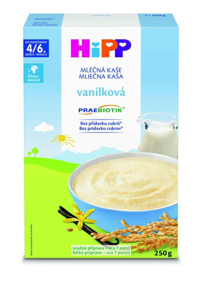 HiPP PRAEBIOTIK® Kaše mléčná pro kojence vanilková 250 g