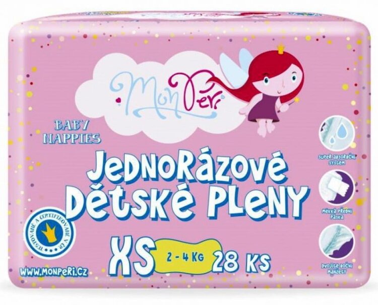 MONPERI Klasik Pleny jednorázové XS (2-4 kg) 28 ks