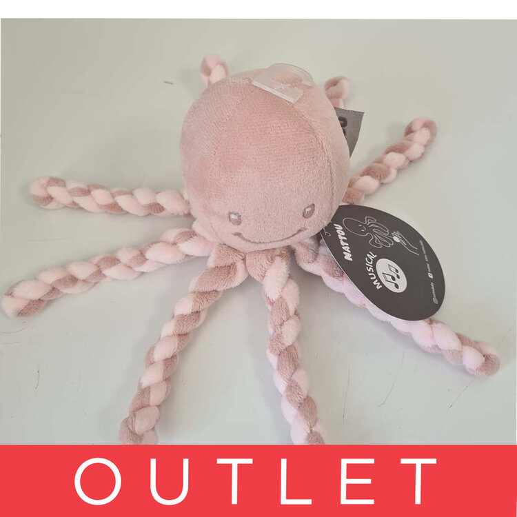 NATTOU První hrající hračka pro miminka chobotnička PIU PIU Lapidou old pink / light pink 0m +