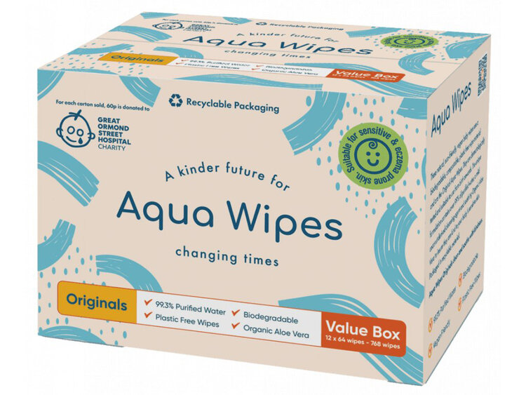 AQUA WIPES BIO Aloe Vera 100% rozložitelné ubrousky