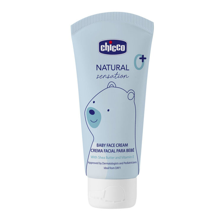 CHICCO Krém na dětskou tvář Natural Sensation s bambuckým máslem a vitaminem E 50ml