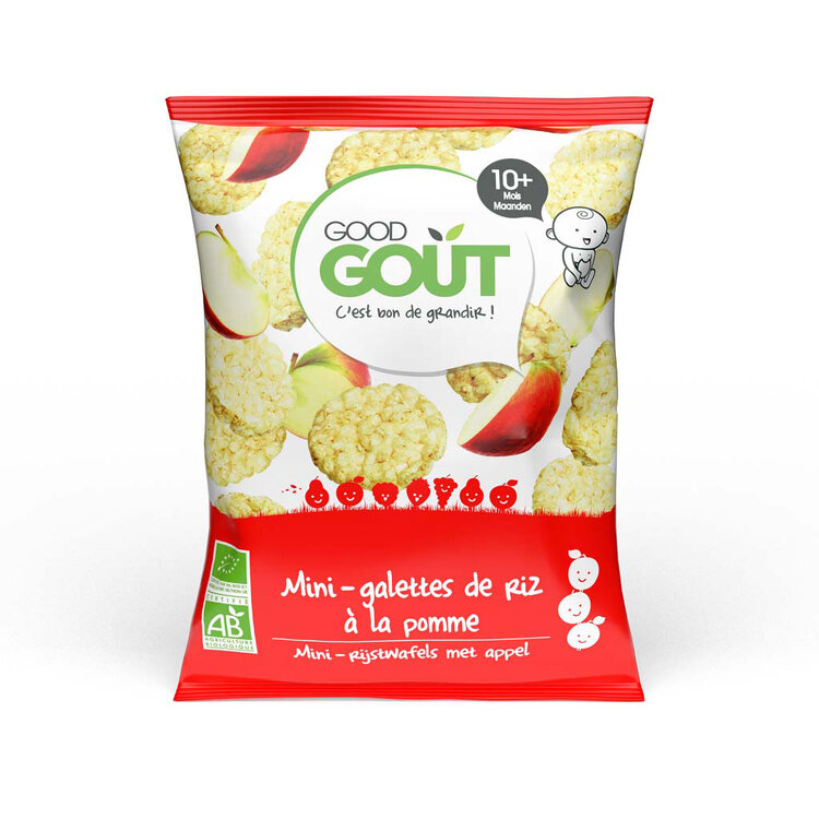 EXP: 15.09.2023 GOOD GOUT BIO Mini rýžové koláčky s jablky 40 g