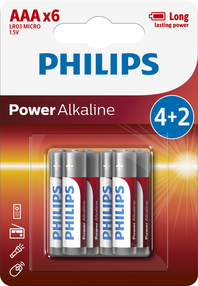 PHILIPS Baterie LR03P6BP/10