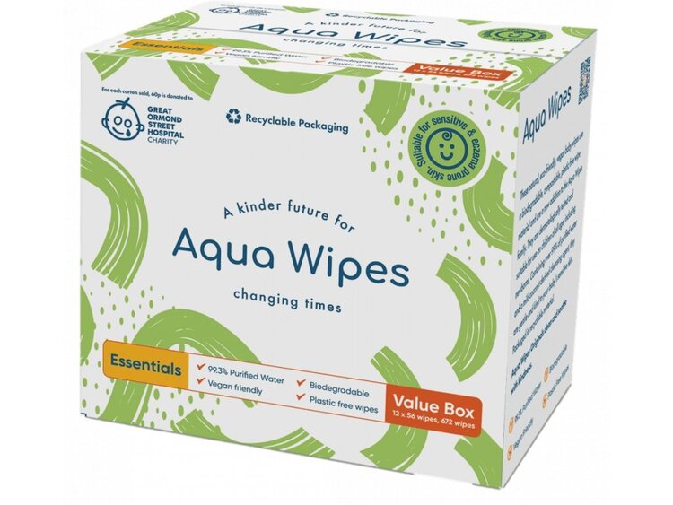 AQUA WIPES Ubrousky 100% rozložitelné