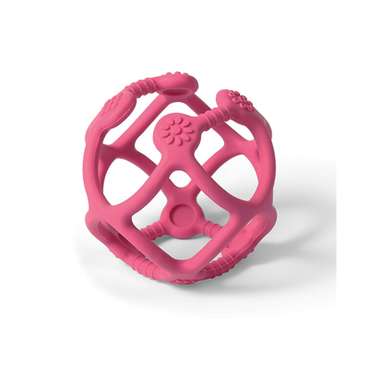 BABYONO Kousátko silikonové Ortho míček růžový 0m+