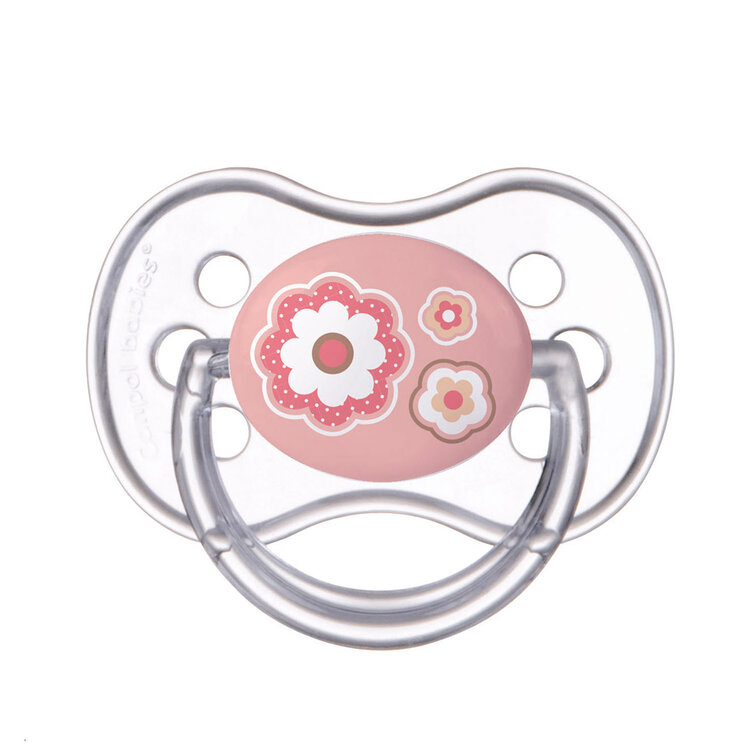 CANPOL BABIES Dudlík silikonový symetrický 6-18m Newborn Baby ružové