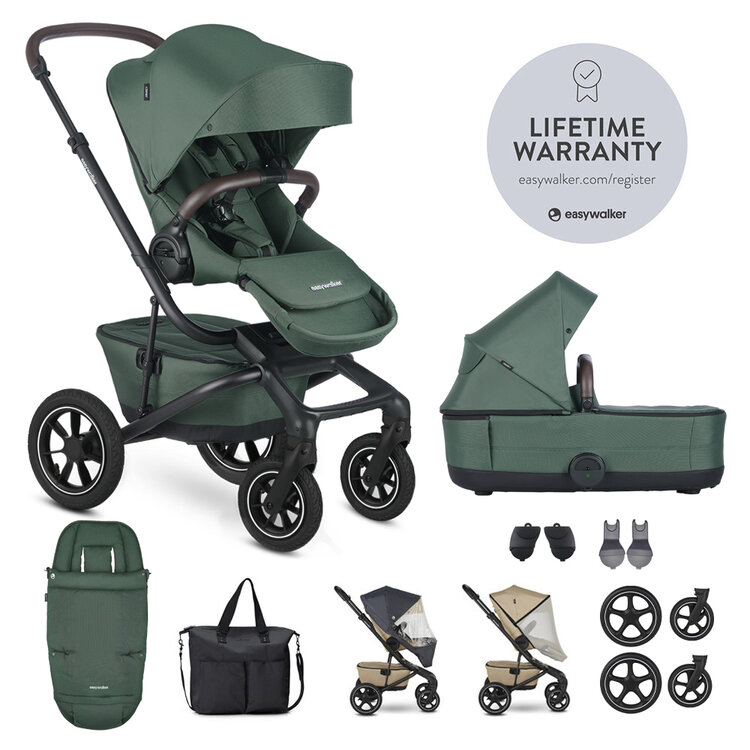 EASYWALKER Set XXL kočárek kombinovaný Jimmey Air Pine Green s příslušenstvím