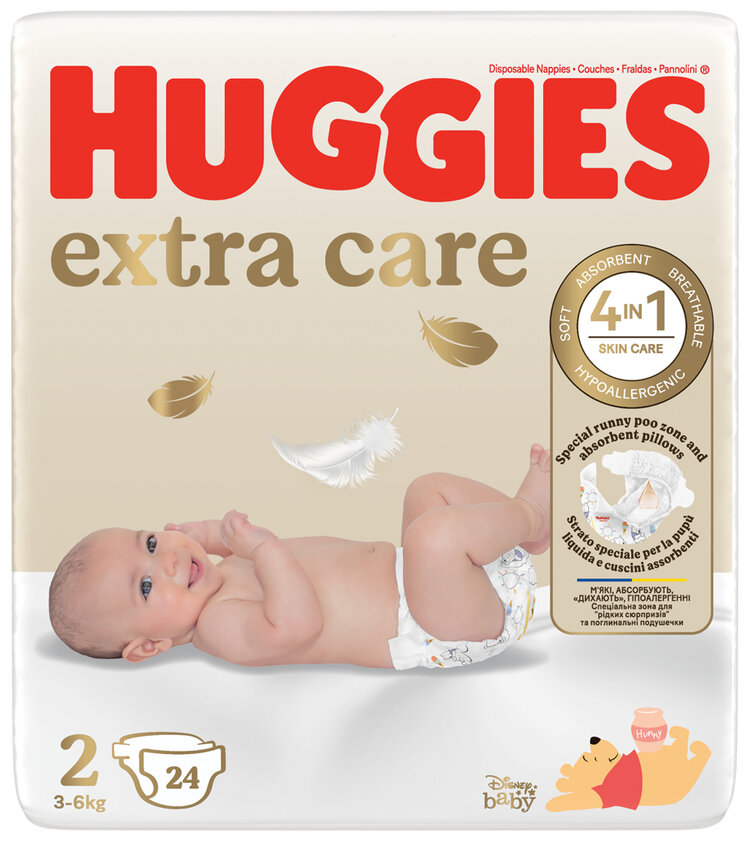 HUGGIES® Pleny jednorázové Extra Care 2 (3-6 kg) 24 ks