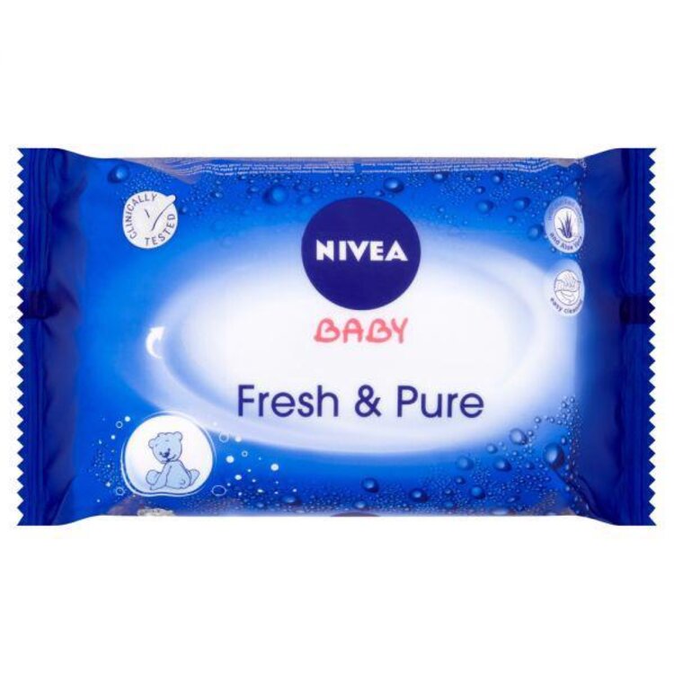 NIVEA Baby Fresh&Pure 63 ks - vlhčené ubrousky