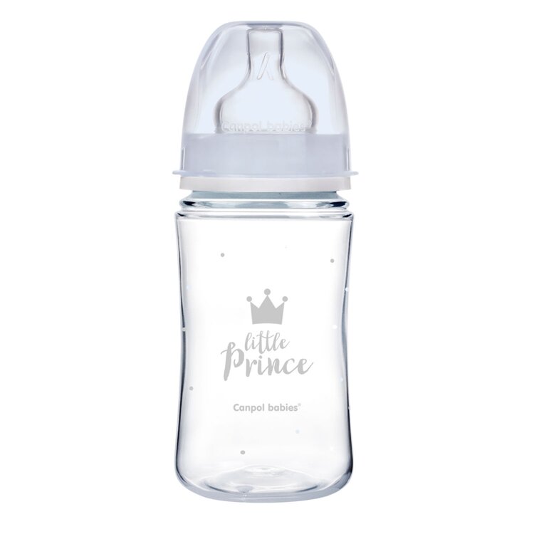 CANPOL BABIES Láhev se širokým hrdlem Royal Baby 240 ml modrá