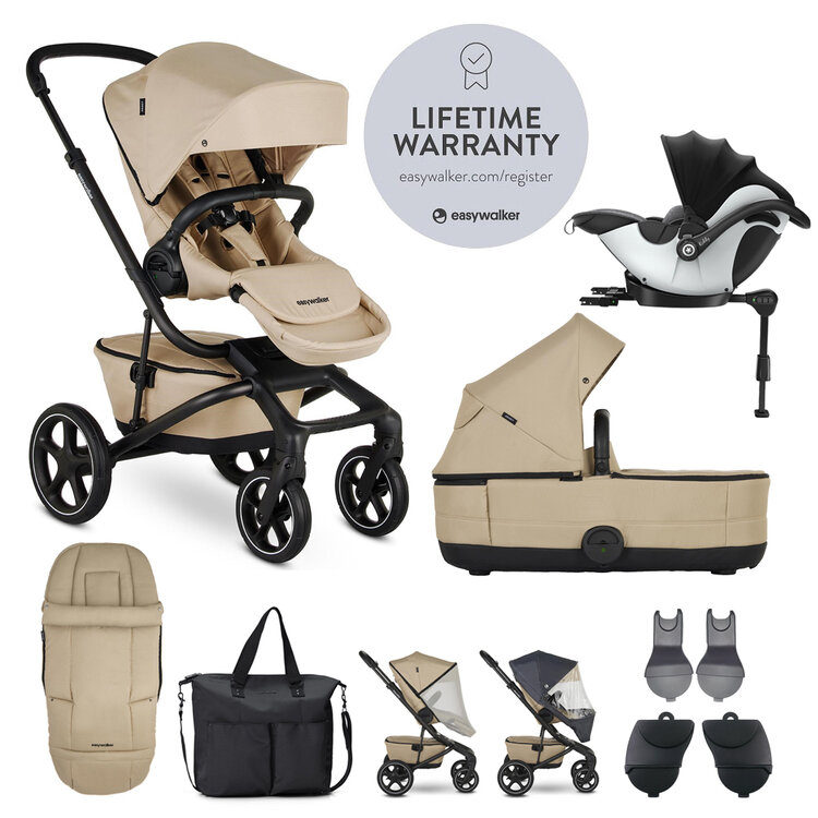 EASYWALKER SET XXL kočárek Jimmey Sand Taupe + KIDDY Evoluna i-size 2 Grey Melange Icy Grey