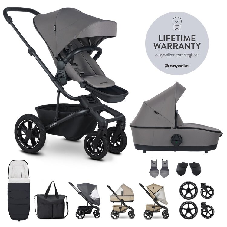 EASYWALKER Set XXL kočárek kombinovaný Harvey⁵ Air Pebble Grey s příslušenstvím