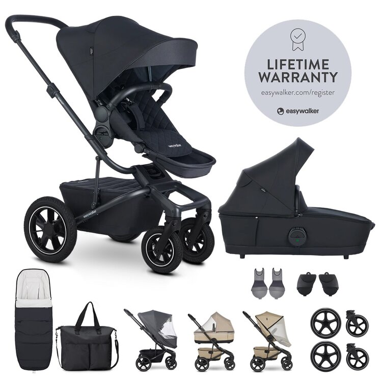 EASYWALKER Set XXL kočárek kombinovaný Harvey⁵ Air Premium Diamond Black s příslušenstvím