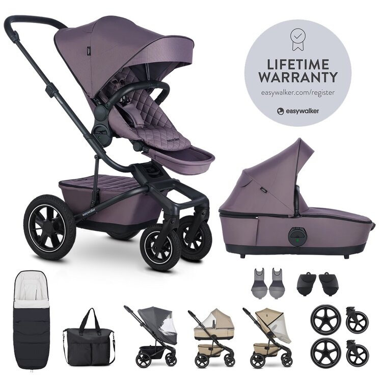 EASYWALKER Set XXL kočárek kombinovaný Harvey⁵ Air Premium Granite Purple s příslušenstvím