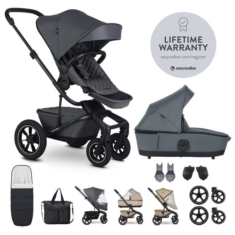 EASYWALKER Set XXL kočárek kombinovaný Harvey⁵ Air Premium Mineral Grey s příslušenstvím