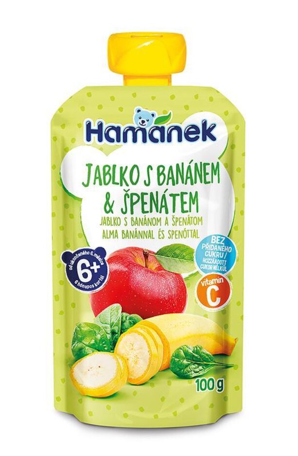 EXP: 07.11. 2023 HAMÁNEK Kapsička Jablko banán špenát 100 g