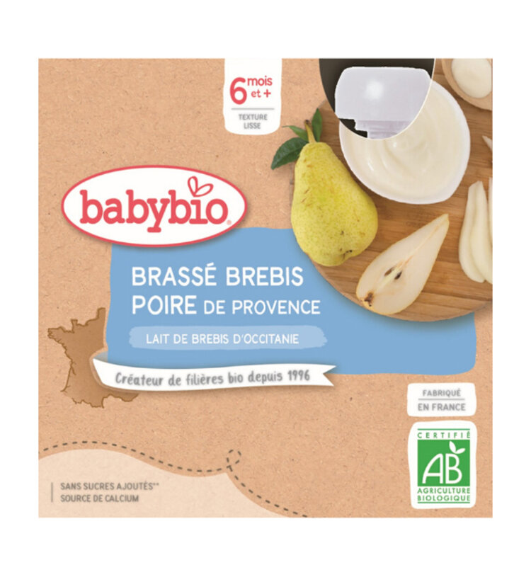 EXP: 22.11.2023 BABYBIO Svačinka z ovčího mléka hruška (4x 85 g)