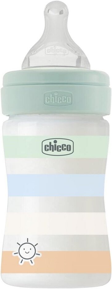 CHICCO Láhev kojenecká Well-being silikon 150ml kluk