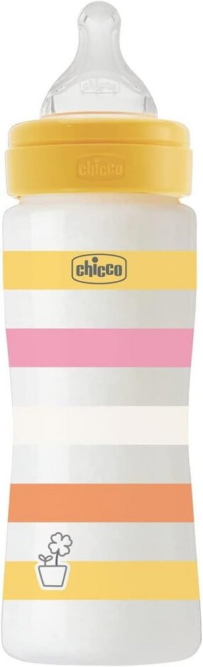 CHICCO Láhev kojenecká Well-being silikon 330ml děvče