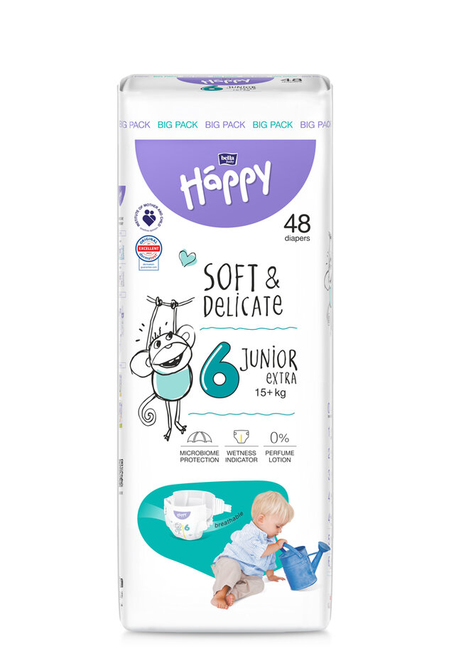 BELLA HAPPY Baby Pleny jednorázové Junior Extra 15+ kg 48 ks