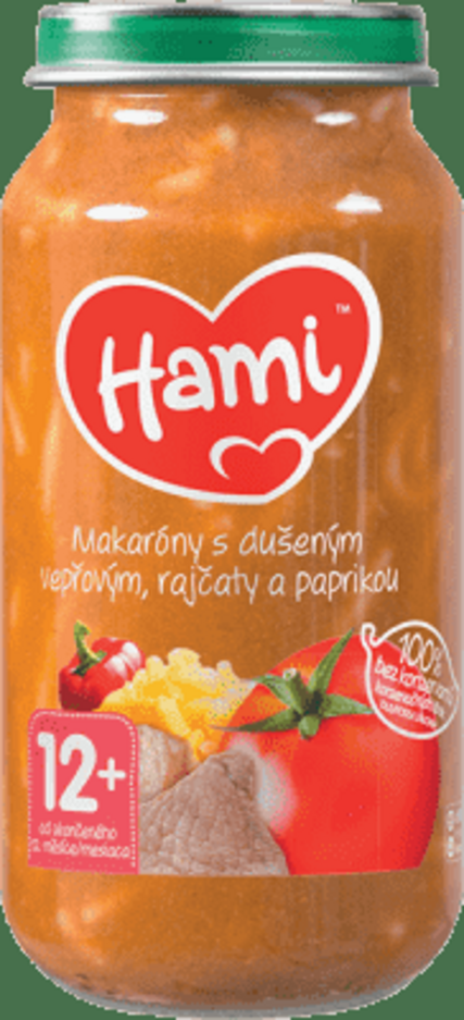 Hami Makaróny s dušeným vepřovým rajčaty a paprikou 250 g