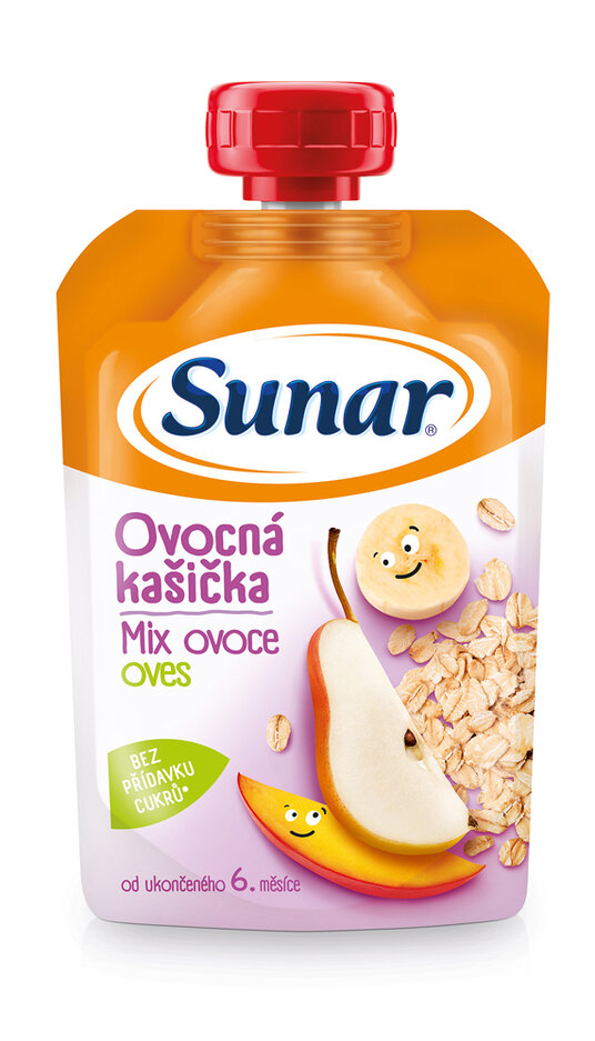 Sunar Ovocná kašička mi x ovoce oves 120 g