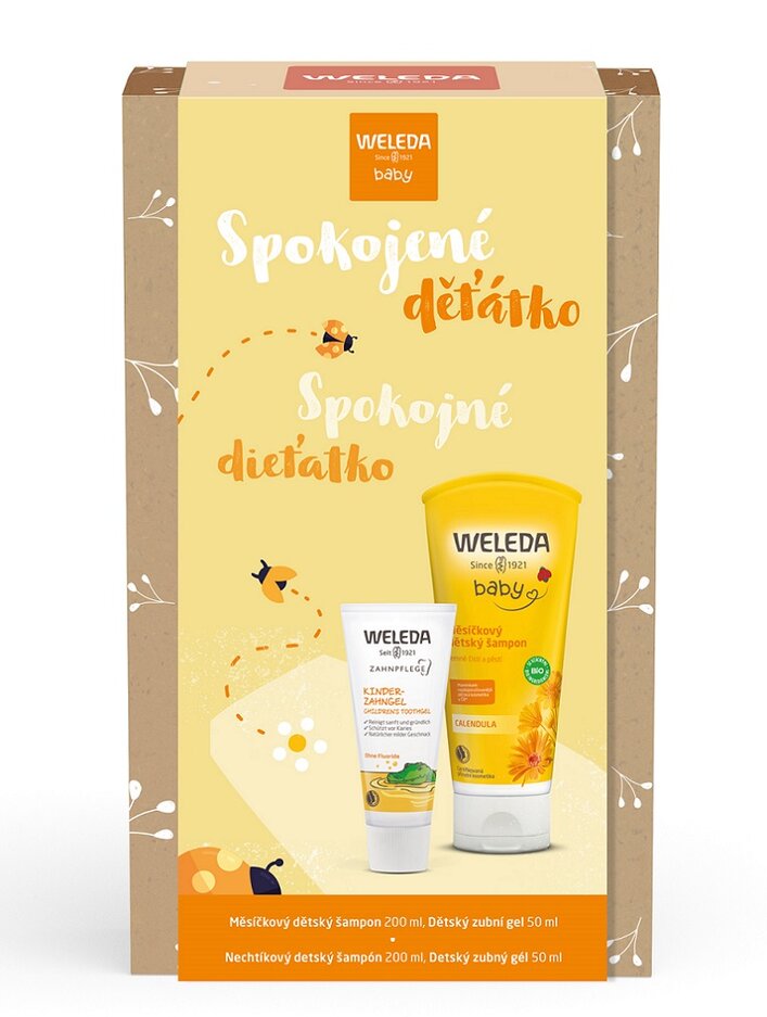 WELEDA Set dárkový Spokojné děťátko měsíčkový dětský šampón 200ml + dětský zubní gel 50ml