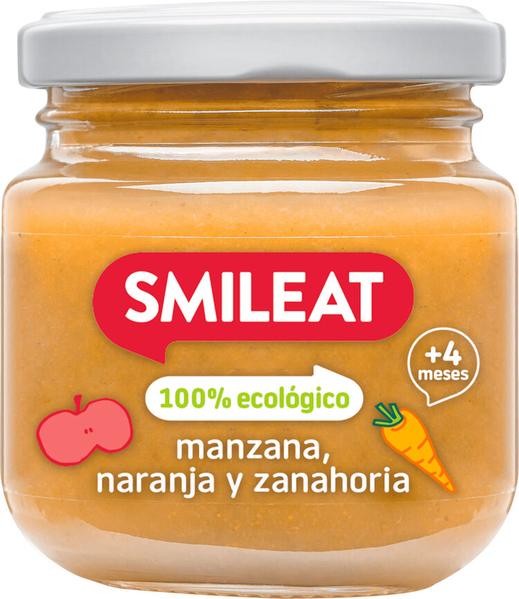 EXP: 28.02.2024 SMILEAT Organic příkrm Jablko a pomeranč 130 g