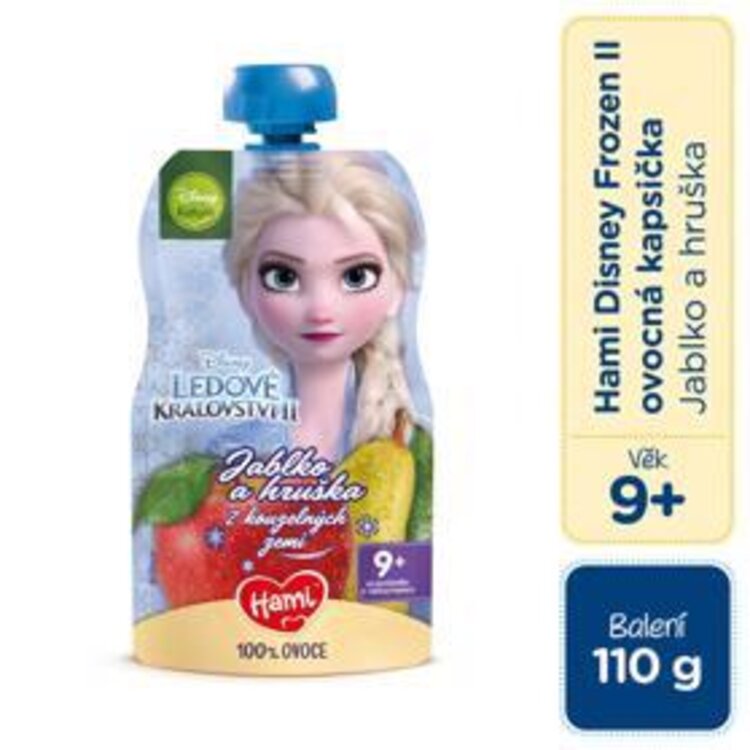 EXP: 29.02.2024 HAMI Disney Frozen Elsa ovocná kapsička Jablko a Hruška 110 g