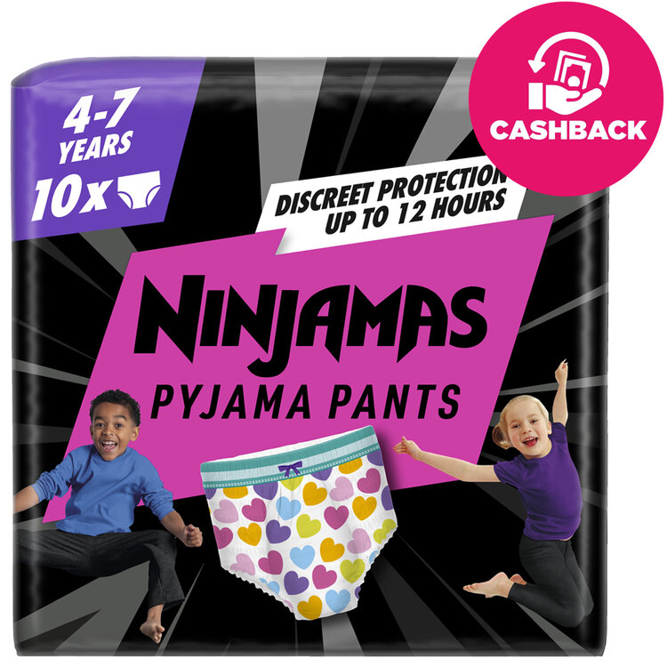PAMPERS Kalhotky plenkové Ninjamas Pyjama Pants Srdíčka