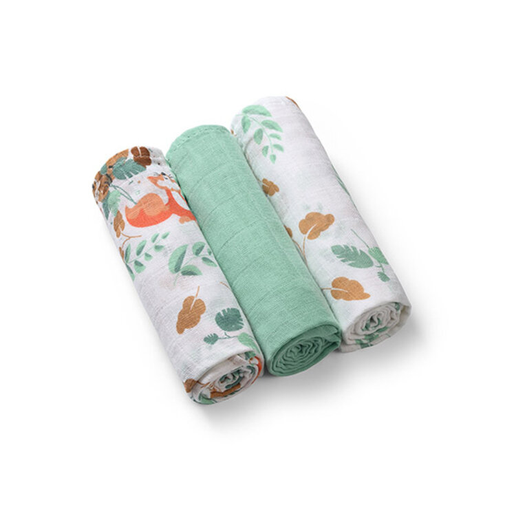 BABYONO Pleny mušelínové Super Soft 3 ks - Mint