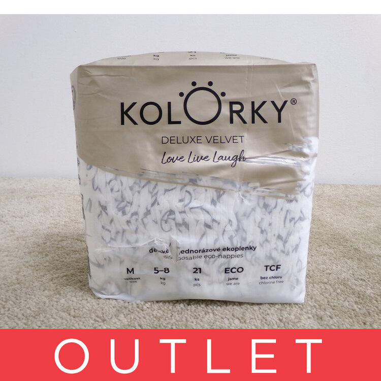KOLORKY DELUXE VELVET Pleny jednorázové eko se sametovým povrchem M (5-8 kg) 21 ks