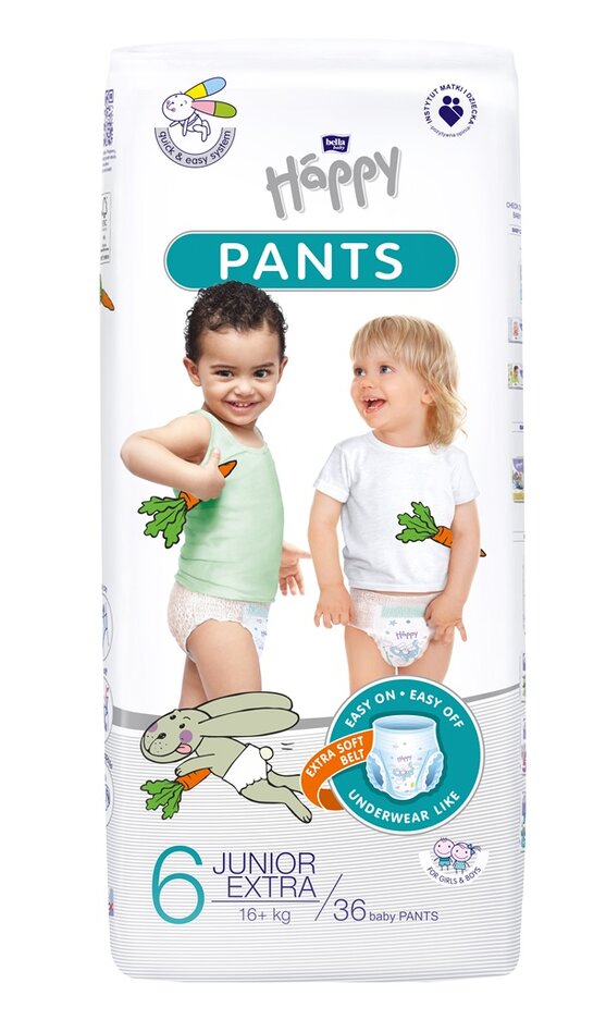 BELLA HAPPY Kalhotky plenkové jednorázové Junior extra 36 ks (16+ kg)