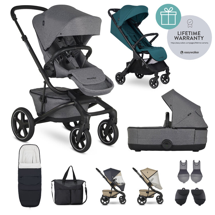 EASYWALKER Kočárek kombinovaný Jimmey Iris Grey XXL RWS + Jackey Teal Green