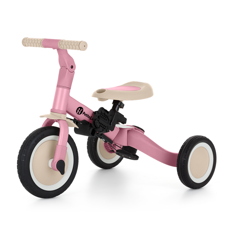 PETITE&MARS Tříkolka multifunkční 5v1 Turbo Marshmallow Pink