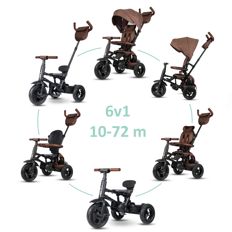 QPLAY Tříkolka Rito Deluxe Brown