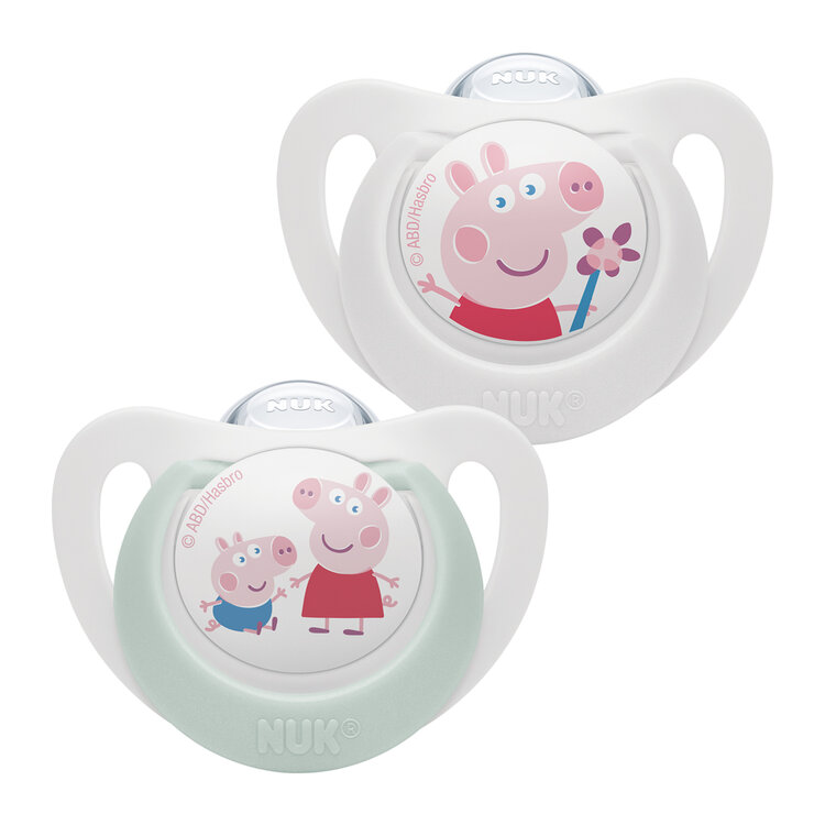 NUK Dudlík silikonový Star Peppa Pig 6-18m. 2 ks