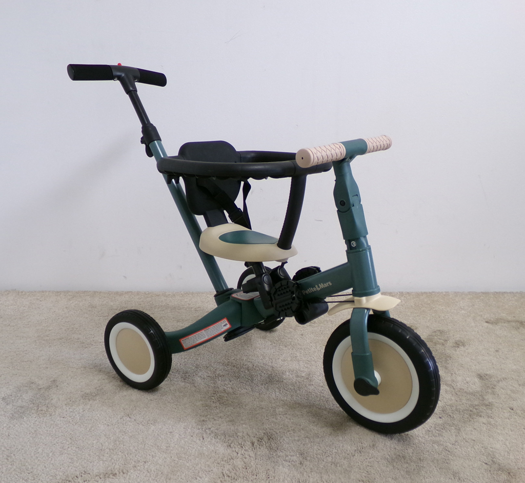 PETITE&MARS Tříkolka multifunkční 5v1 Turbo Misty Green